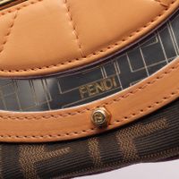 [중고] FENDI 핸드백 주카 2WAY 8BN133 브라운/퍼플/베이지 캔버스 레더 주카 배니티 미러 여성용 Used B