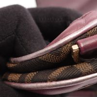 [중고] FENDI 핸드백 주카 2WAY 8BN133 브라운/퍼플/베이지 캔버스 레더 주카 배니티 미러 여성용 Used B