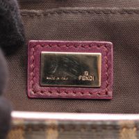 [중고] FENDI 핸드백 주카 2WAY 8BN133 브라운/퍼플/베이지 캔버스 레더 주카 배니티 미러 여성용 Used B