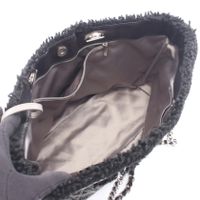 [Used] Chanel CHANEL Tote Bag Patent Toilette Funny Tweed Black Vinyl Wool Matelassé Chain Tote Women's Used B