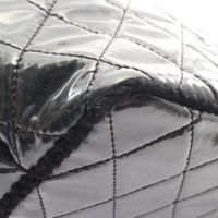 [Used] Chanel CHANEL Tote Bag Patent Toilette Funny Tweed Black Vinyl Wool Matelassé Chain Tote Women's Used B