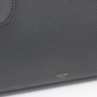 【二手】Celine CELINE手提包,繫帶包,灰色皮革,女士,二手 B
