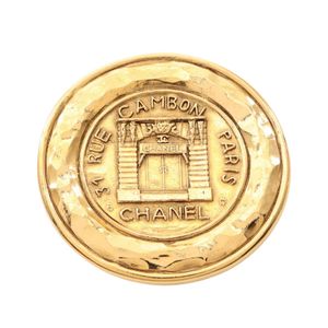 【중고】 Chanel 샤넬 브로치/코사지 캉봉 서클 골드 GP(골드 도금) 캉봉 서클 로고 브로치 여성용 Used A