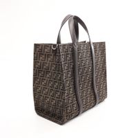 【中古】 フェンディ FENDI トートバッグ ズッカ 2WAY ブラウン キャンバス レザー ズッカ 2wayトート レディース Used B