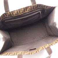 【中古】 フェンディ FENDI トートバッグ ズッカ 2WAY ブラウン キャンバス レザー ズッカ 2wayトート レディース Used B