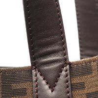 【中古】 フェンディ FENDI トートバッグ ズッカ 2WAY ブラウン キャンバス レザー ズッカ 2wayトート レディース Used B