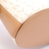 【二手】BVLGARI(Bulgari) Logomania 迷你像牙白/米色皮革 Logomania 迷你手提包 女士二手 B