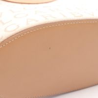 【二手】BVLGARI(Bulgari) Logomania 迷你像牙白/米色皮革 Logomania 迷你手提包 女士二手 B