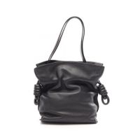 【중고】 LOEWE 숄더백 플라멩코 노트 스몰 블랙 레더 여성용 Used A