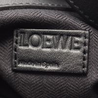 【중고】 LOEWE 숄더백 플라멩코 노트 스몰 블랙 레더 여성용 Used A