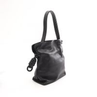 【중고】 LOEWE 숄더백 플라멩코 노트 스몰 블랙 레더 여성용 Used A