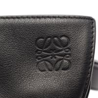 【중고】 LOEWE 숄더백 플라멩코 노트 스몰 블랙 레더 여성용 Used A