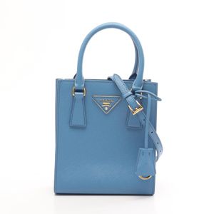 【중고】 Prada PRADA 손가방 SAFFIANO LUX 2WAY 1BA358 블루 사피아노 레더 트라이앵글 로고 2way 숄더백 여성용 Used A