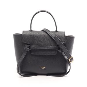 [중고] CELINE 피코 벨트백 2WAY 손가방 블랙 레더 여성용 Used A