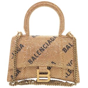 Excellent condition Balenciaga Hourglass XS 706836 Rhinestone Suede Gold 2-way Handbag Shoulder Bag 0453 [Used] BALENCIAGA