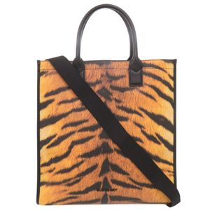 Excellent condition Burberry tiger print 2-way PVC/leather orange/black tote bag 0456 [Used] BURBERRY