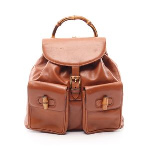 [중고] Gucci 구찌 뱀부 배낭 백팩 003･1998･0016 브라운 레더 여성용 Used B