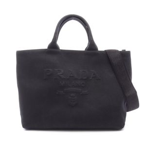 [중고] Prada PRADA 토트백 CANAPA 드릴 2WAY 1BG395 블랙 캔버스 드릴 2way 토트백 미디엄 여성용 Used A