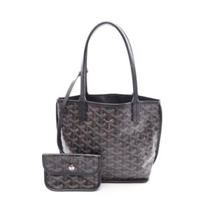 [Used] Goyard GOYARD Tote Bag Anjou Mini Pouch Reversible Black/ Braun/White PVC Coated Canvas Leather Anjou Mini Women's