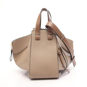 【二手】 LOEWE HAMMOCK SMALL 兩用手提包，灰褐色皮革，女士，二手