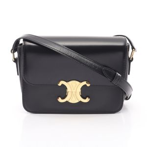 【二手】CELINE 单肩包/斜挎包 Teen Triomphe Bag 188423BF4.38NO 黑色 皮革 女士包 A级