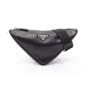 【二手】Prada PRADA 三角單肩包 2VH155 黑色皮革三角單肩包 女士二手 A