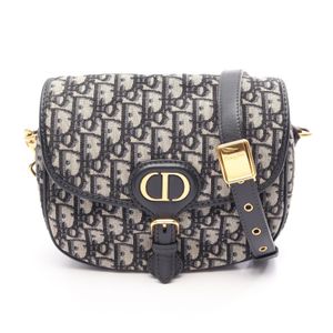[Used] Dior Bobby Shoulder Bag, Medium Oblique, M9337UTZQ_M928, Navy Canvas Leather, Women's, Used A