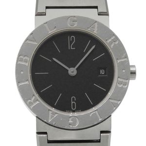 BVLGARI ) BB26SS 不鏽鋼石英模擬顯示黑色錶盤女士腕錶 [二手]