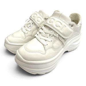 미품△Gucci 구찌 805708 로고 플랫폼 웨이브 레더 스니커즈 화이트 36.5 이탈리아제 여성용 보관 주머니 포함