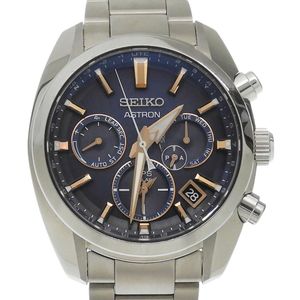 精工 Astron 5X53-0AJ0 SBXC053 不鏽鋼太陽能電波校時計時腕錶，藍色錶盤 - 男士 [二手]