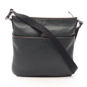 【중고】 LOEWE 숄더백 아나그램 다크 그린/브라운 레더 아나그램 숄더백 여성용 Used B