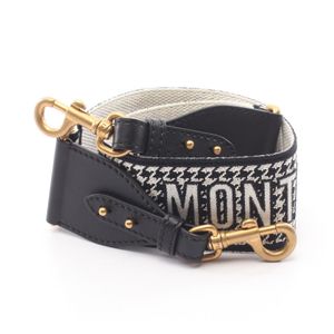 [Pre-owned] Dior Shoulder Strap 30 MONTAIGNE Houndstooth S8557CBTE_M911 White/Black Canvas Leather Shoulder Strap Women's