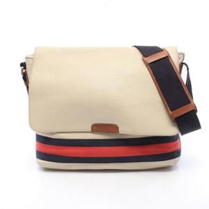 【중고】 Gucci 구찌 숄더백 쉐리 라인 281421 네이비/레드/아이보리 레더 쉐리 라인 숄더백 남성용 Used B
