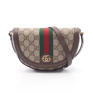 [중고] Gucci 구찌 숄더백 오피디아 GG 수프림 757309 베이지/브라운 PVC 코팅 캔버스 레더 오피디아 숄더백