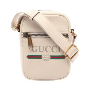 【중고】 Gucci 구찌 숄더백 웹 라인 574803 화이트 레더 로고 프린트 숄더백 유니섹스 Used A