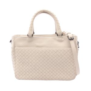 【中古】 ボッテガヴェネタ BOTTEGA VENETA ハンドバッグ イントレチャート 2WAY アイボリー レザー イントレチャート 2wayハンドバッグ レディース Used A