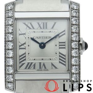 Cartier 탱크 프랑세즈 SM 워치 다이아 베젤 Tank Francaise SM W4TA0020 박스 보증서 SS 여성용 시계 실버 폴리싱 완료 최상급 컨디션 【중고】