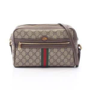 【중고】 Gucci 구찌 숄더백 오피디아 GG 수프림 쉐리 라인 스몰 517080 PVC 코팅 캔버스 레더 숄더백 여성용