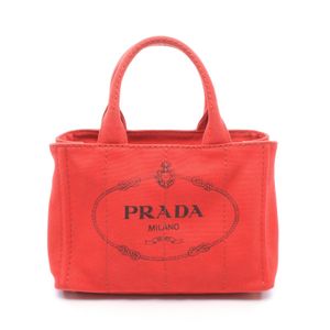 【중고】 Prada PRADA 토트백 CANAPA 카나파 1BG439 레드 캔버스 카나파 핸드백 여성용 Used B