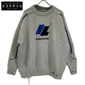 Zara x Adererror 灰色羊毛正面Logo超大針織衫 S-M尺寸 [二手]
