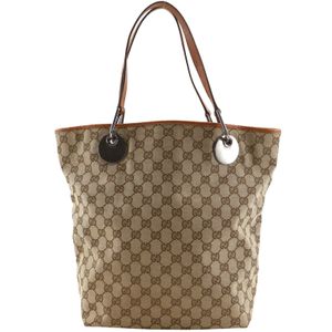 グッチ GUCCI トートバッグ 120836 GGキャンバス ベージュ 肩掛け,手提げ,A4 オープン レディース【中古】