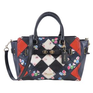 Coach 拼布花朵手提包，皮革材質 [二手]