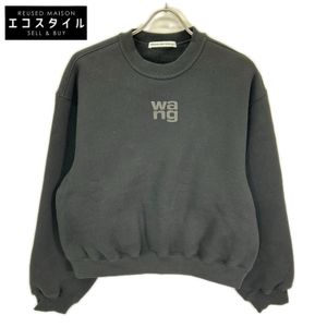 Alexander Wang 4CC3221360 Black Wang Logo Fleece-lined Pullover Sweatshirt Size S [Used]