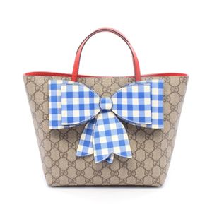 [중고] Gucci 구찌 토트백 칠드런스 GG 수프림 리본 501804 베이지/브라운/멀티 PVC 코팅 캔버스 레더 칠드런스 GG 수프림 토트백