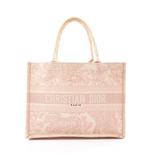[Used] Dior Book Tote Medium Light Pink Canvas Tote Bag for Women Used B