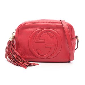 [중고] Gucci 구찌 숄더백 소호 디스코백 인터로킹 G 308364 레드 레더 숄더 여성용 Used B