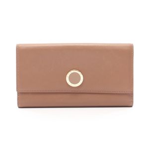 【二手】BVLGARI(BVLGARI) 女士雙折長款皮夾 Colore 33385 棕色皮革 Colore 三折雙扣長款皮夾 二手 B