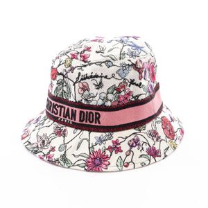 【中古】 ディオール Dior D-Bobby バケットハット フロリレージョ 刺繍 コットン バケットハット レディース Used A