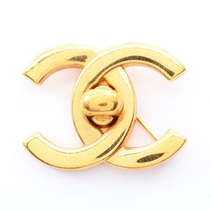 [Used] Chanel Brooch, Coco Mark, GP (Gold Plated), Coco Mark Brooch, Women's, Used A