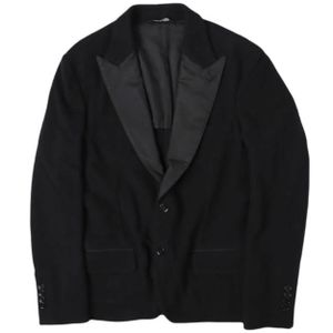 DOLCE&GABBANA Italian-made tuxedo-style tailored jacket with lapel detailing, size 46, black, 2-button closure. (Used)